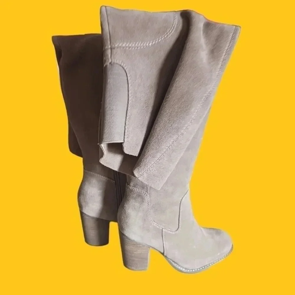 Kelsey Dagger loganos taupe over the knee boots size 7M warn grey color